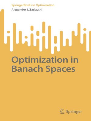 cover image of Optimization in Banach Spaces